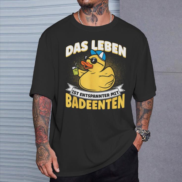 Das Leben Ist Relaxter Mit Badeduck T-Shirt Geschenke für Ihn