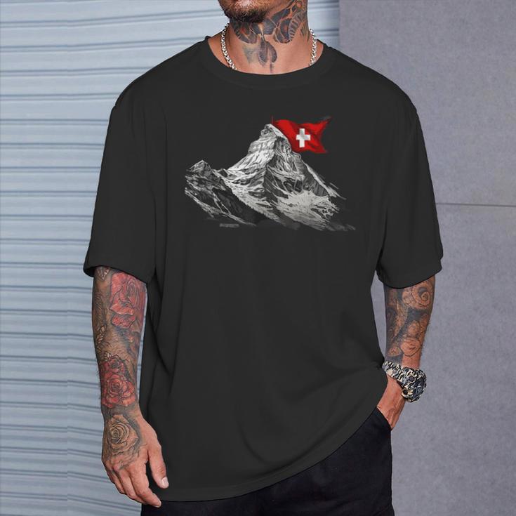 Das Matterhorn In Zermatt Switzerland Alps Mountain T-Shirt Geschenke für Ihn