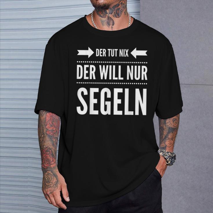 Der Will Nur Sailboat Skipper Sailor T-Shirt Geschenke für Ihn