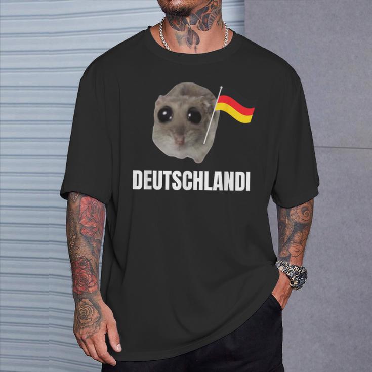 Deutschlandi Sad Hamster Meme T-Shirt Geschenke für Ihn