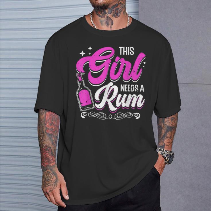 Dieses Mädchen Needs A Rum Saufen Rums Trinken Rum T-Shirt Geschenke für Ihn