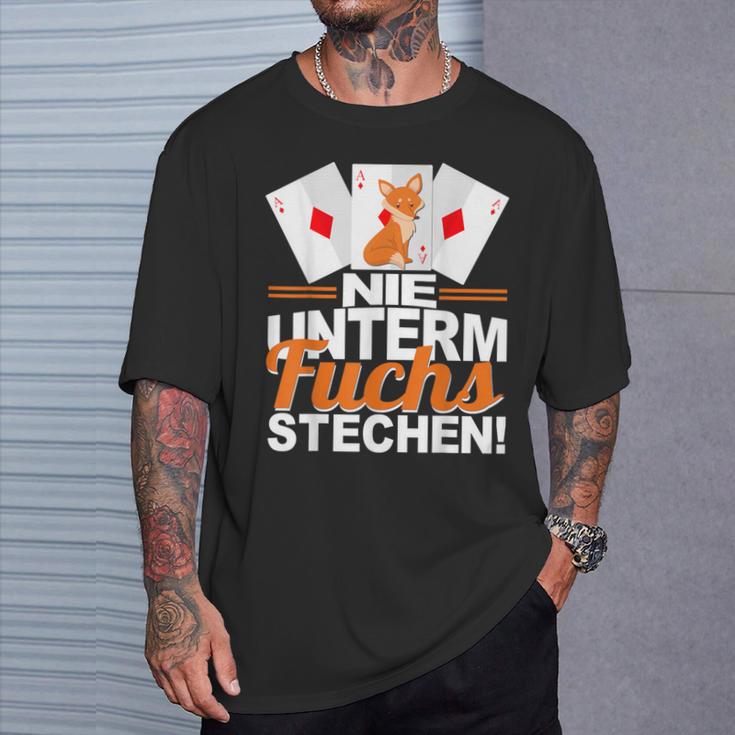 Doppelkopf Nie Unterm Fuchs Steche S T-Shirt Geschenke für Ihn