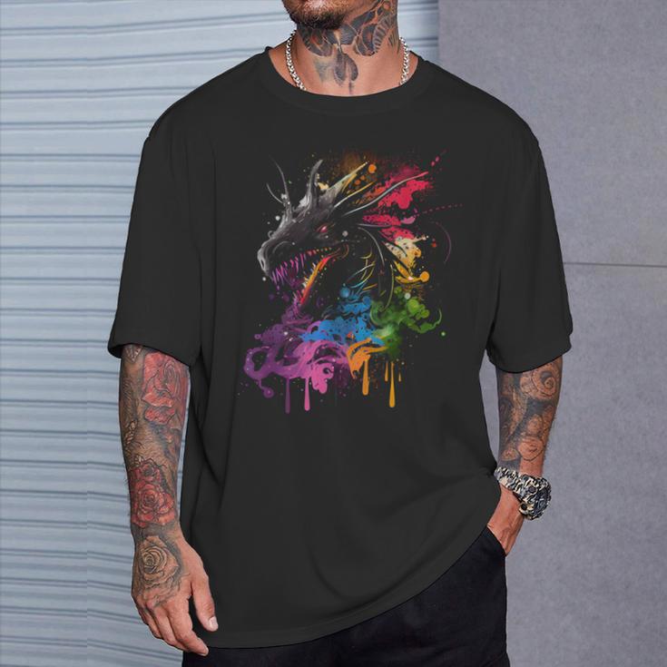 Dragon Fire Spit Wild Animal Dragon Fan T-Shirt Geschenke für Ihn