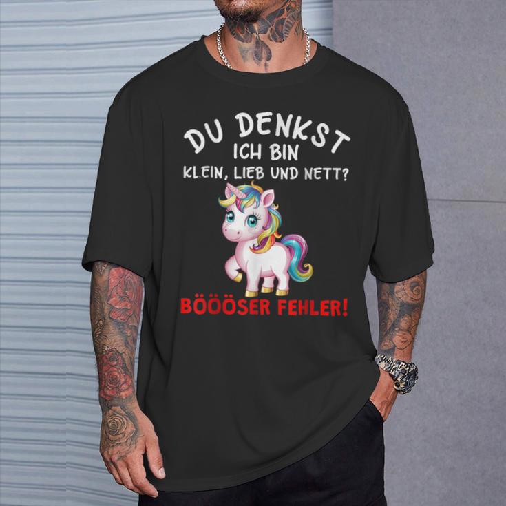 Du Denkst Ich Bin Klein Lieb Und Nett Bad Error T-Shirt Geschenke für Ihn