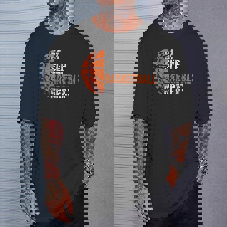 Eat Sleep Basketball Repeat Basketball Coach Sport T-Shirt Gifts for Him