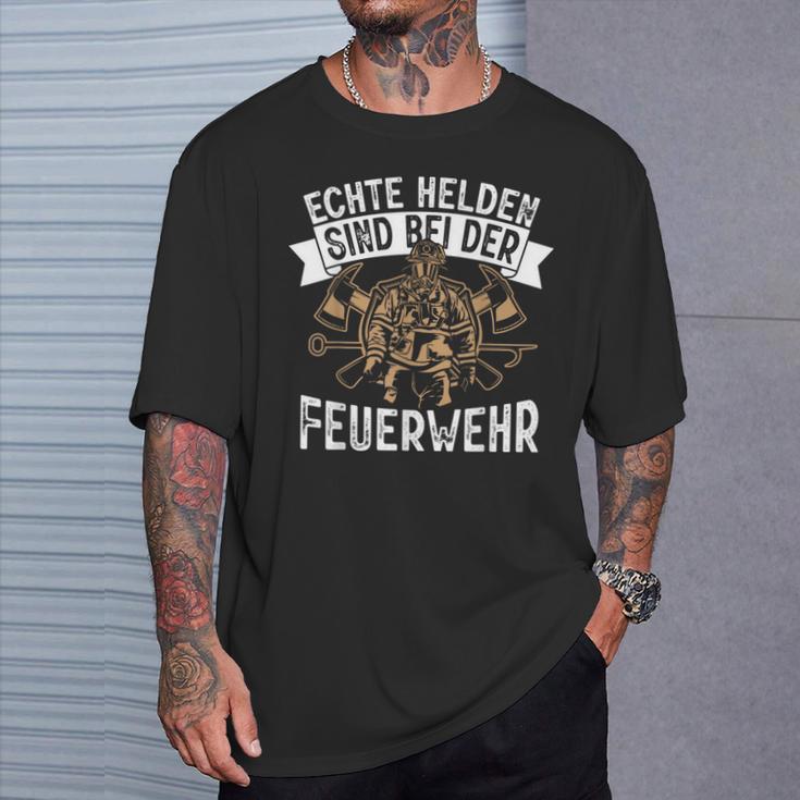 Echte Helden Sind Feuerwehr T-Shirt Geschenke für Ihn