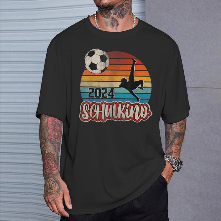 Einschulung Schulkind 2024 School Cone Boy Footballintage T-Shirt Geschenke für Ihn