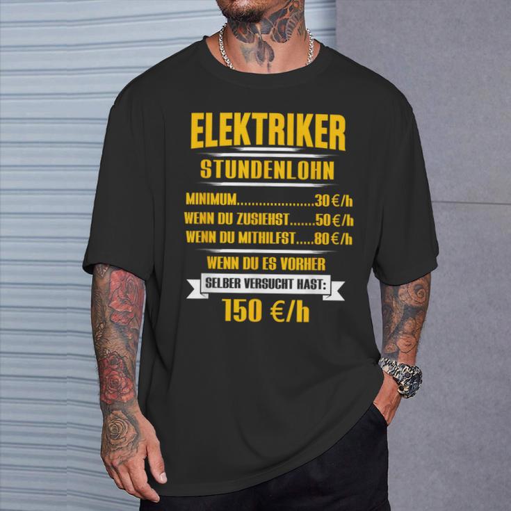 Elektriker Stundenlohn Stundensatz T-Shirt Geschenke für Ihn