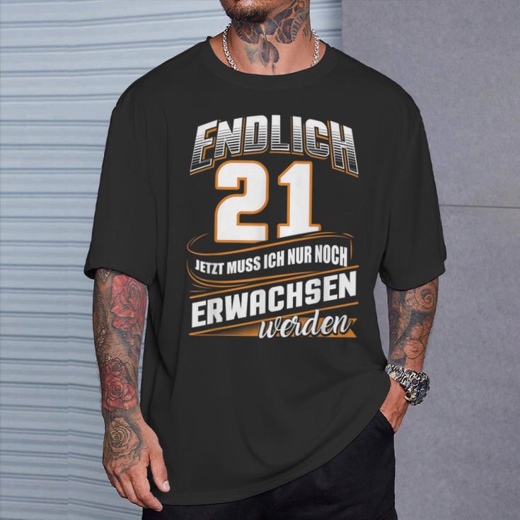 Endlich 21 Nur Noch Arwachsenwerden Geburtsjahr Birthday T-Shirt Geschenke für Ihn