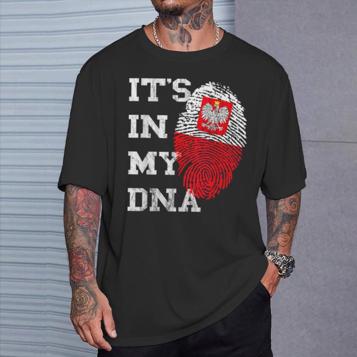 Es Ist In Meiner Dna Polska Genetik Polish Roots Poland T-Shirt Geschenke für Ihn