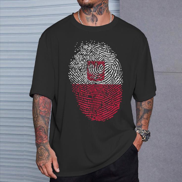 Fingerprint Children's Poland T-Shirt Geschenke für Ihn