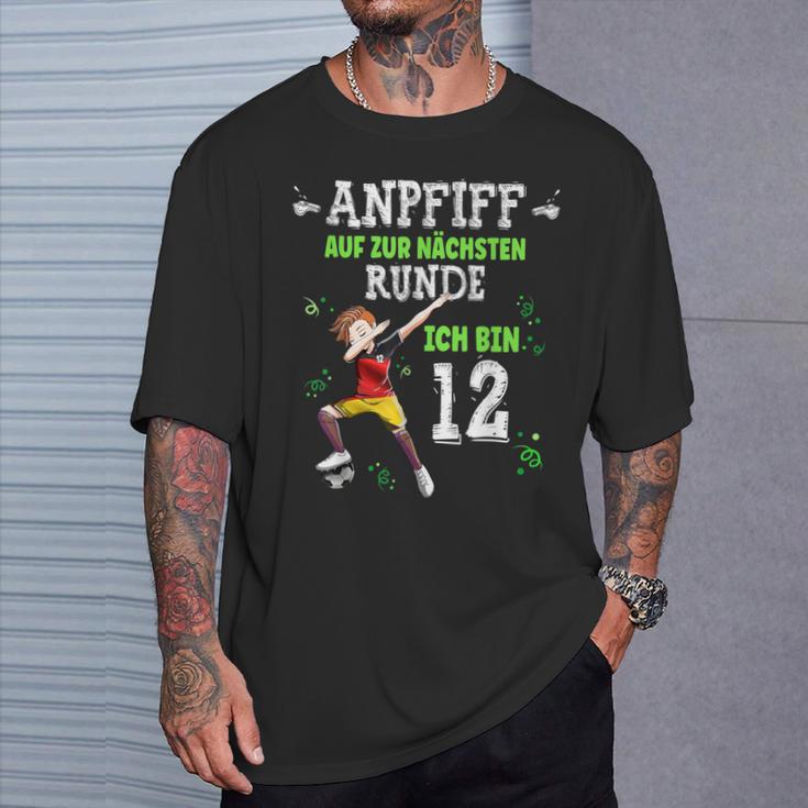 Football Dabbing Boy 12Th Birthday Ich Bin 12 Jahre T-Shirt Geschenke für Ihn