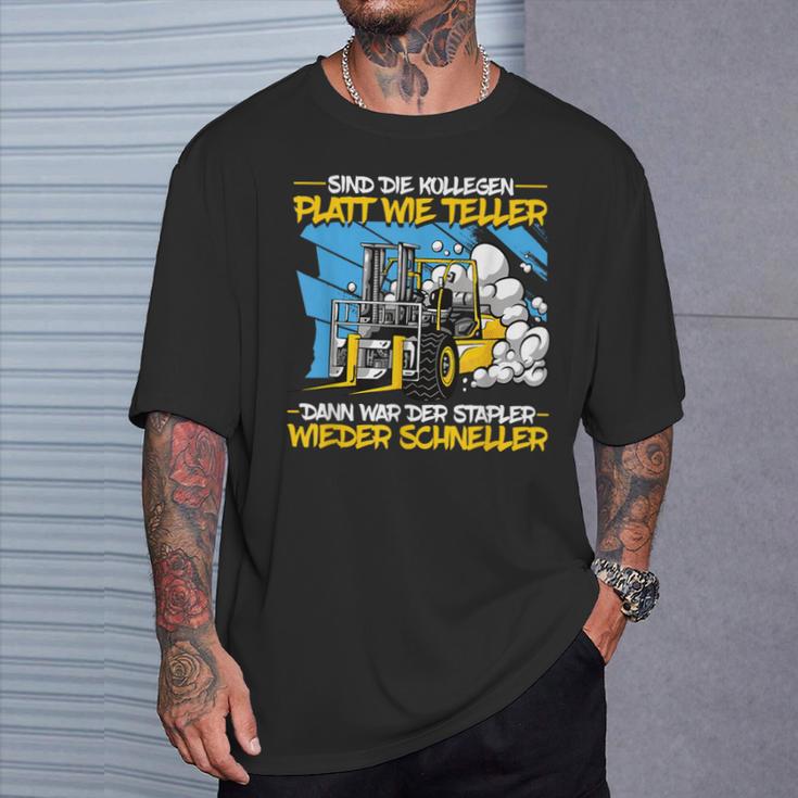 Forklift Kollegen Platt Wie Teller Colleagues T-Shirt Geschenke für Ihn