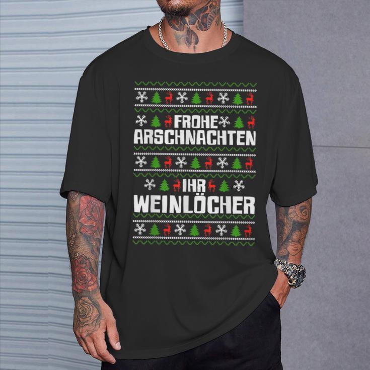 Frohe Arschnachten Ihr Weinlöcher Costume T-Shirt Geschenke für Ihn