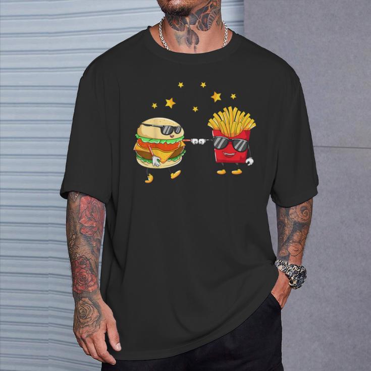 Burger And Pommes Friends Cheeseburger Hamburger T-Shirt Geschenke für Ihn