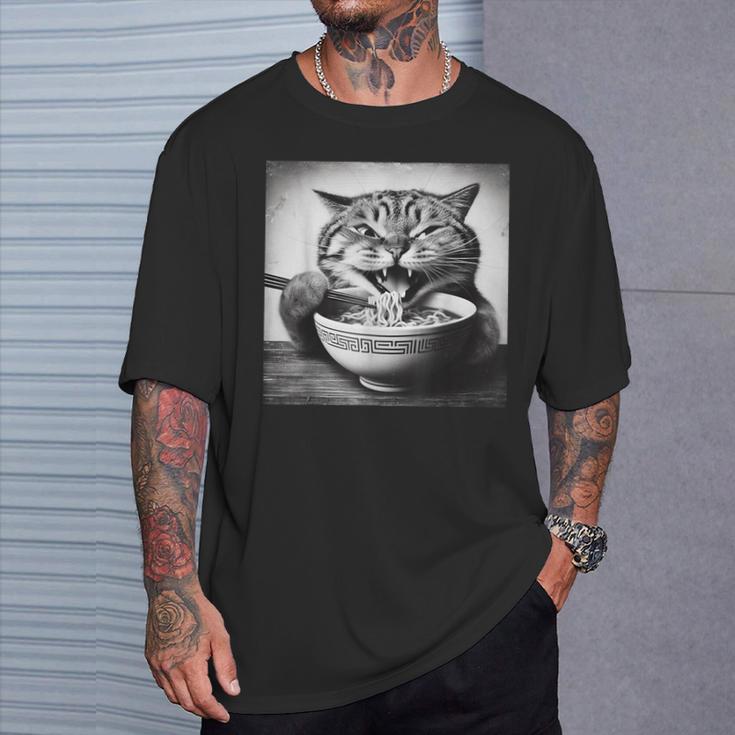 Cat Ramen Fiesta Kitten Anime Ramen Cat Enthusiast T-Shirt Geschenke für Ihn