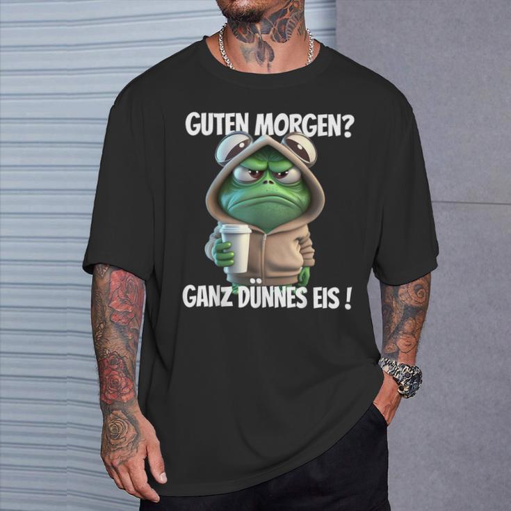 Guten Morgen Ganz Dünnes Eis Frog Motif T-Shirt Geschenke für Ihn