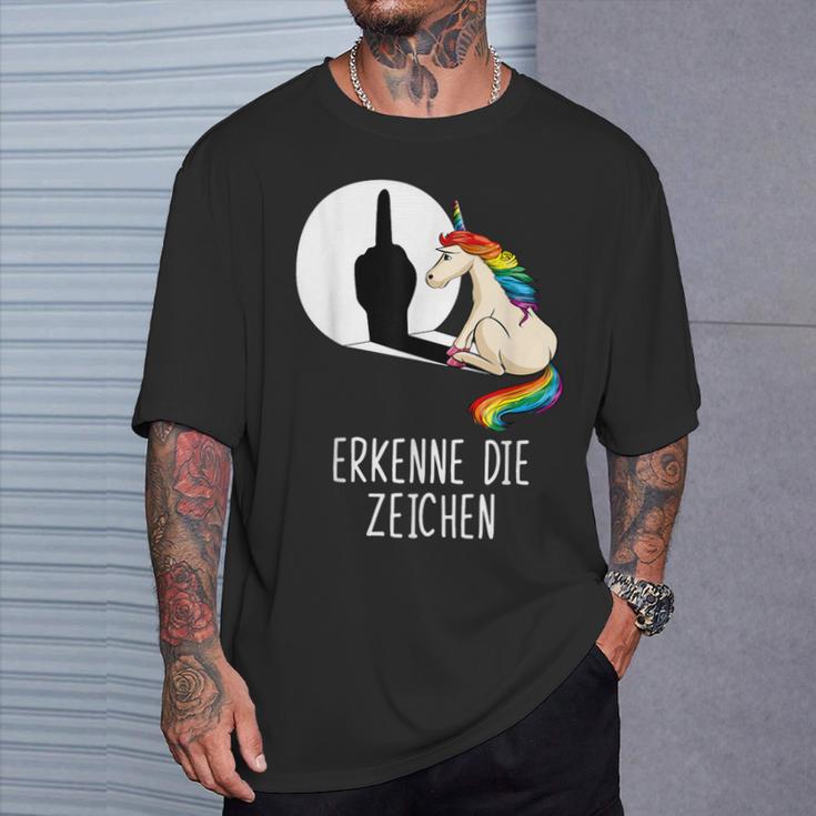 Unicorn Erkenne Die Zeichen T-Shirt Geschenke für Ihn