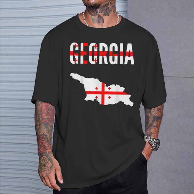 Georgian Georgian Map Flag T-Shirt Geschenke für Ihn