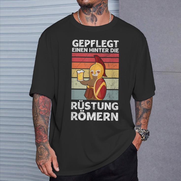 Gepflegt Einen Hinter Die Rüstung Römern Party Sauf Saying T-Shirt Geschenke für Ihn