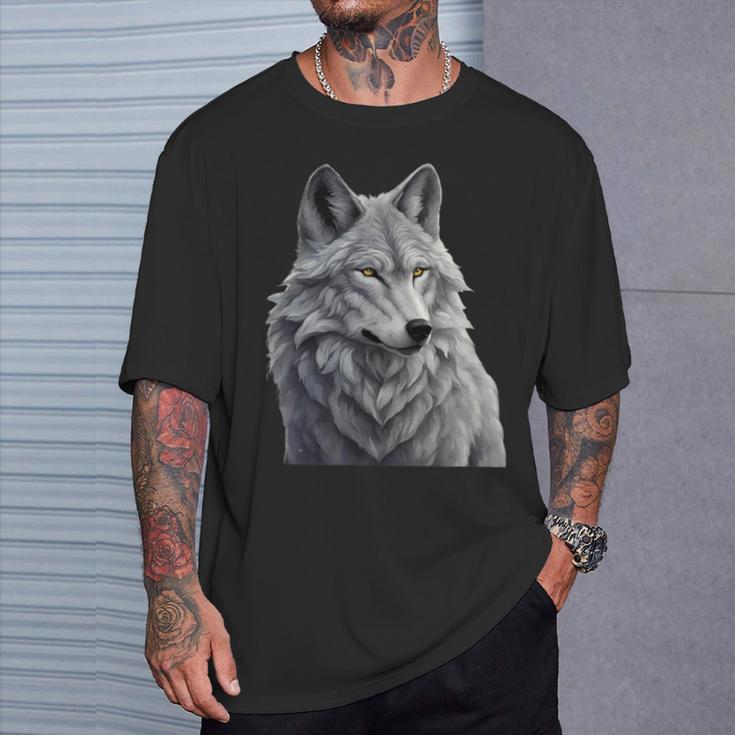 Grauer Wolf T-Shirt Geschenke für Ihn