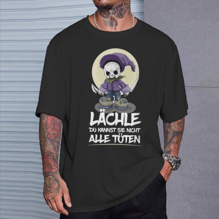 Grim Reaper Lächle Du Kannst Sie Nicht Alle Töten Skeleton T-Shirt Geschenke für Ihn