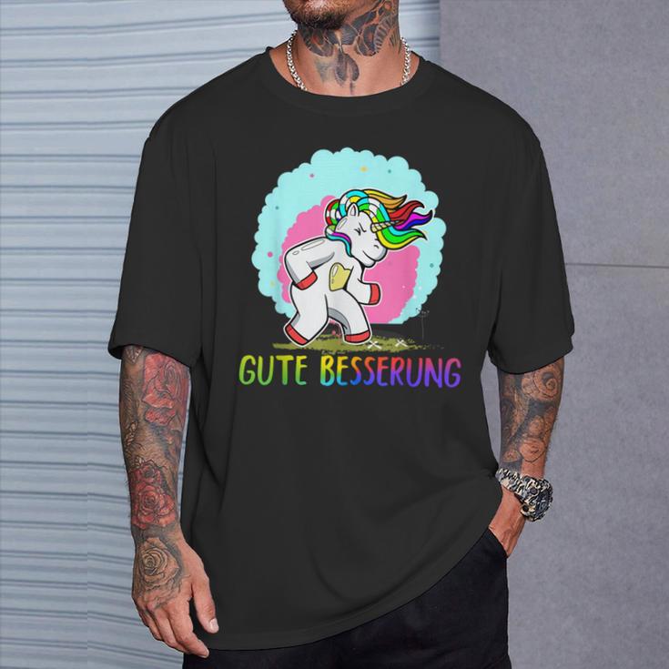 Gute Besserung Unicorn Unicorn Belly Pain Sick Flu T-Shirt Geschenke für Ihn