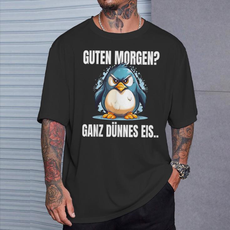 Guten Morgen Ganz Dünnes Eis Slogan Penguin T-Shirt Geschenke für Ihn