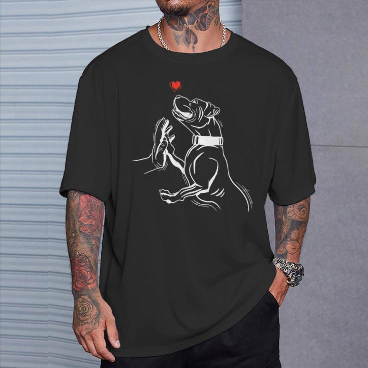 Hand-Drawn Pitbull T-Shirt Geschenke für Ihn