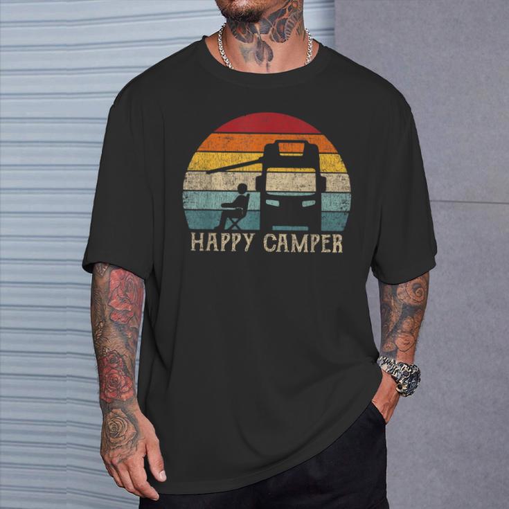 Happy Camper Rv 70S Retro Camperan Camping S T-Shirt Geschenke für Ihn