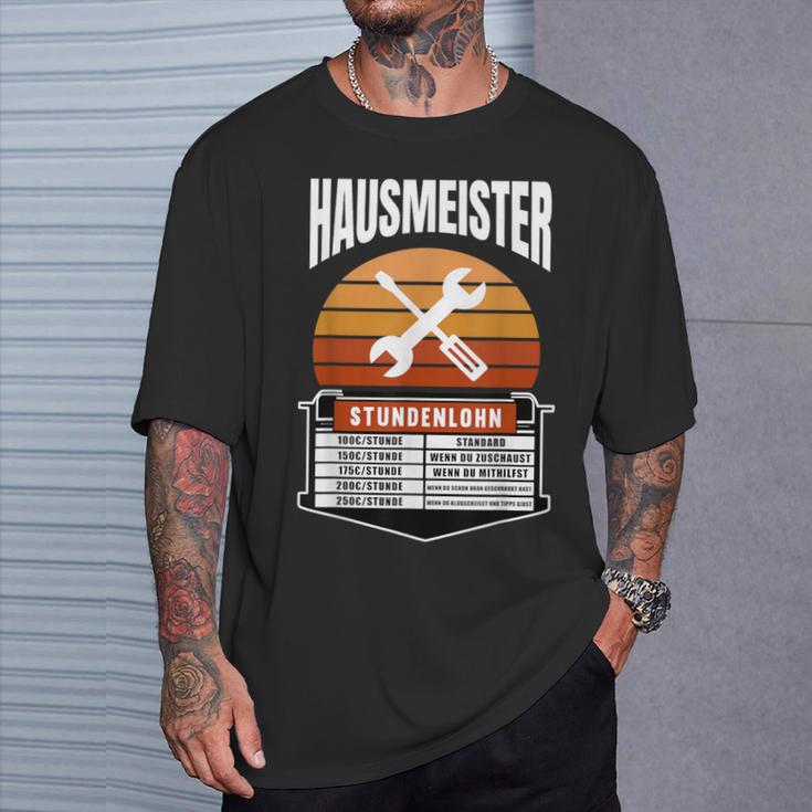 Hausmeister Stundenlohn Hauswart Preisliste Haustechniker T-Shirt Geschenke für Ihn