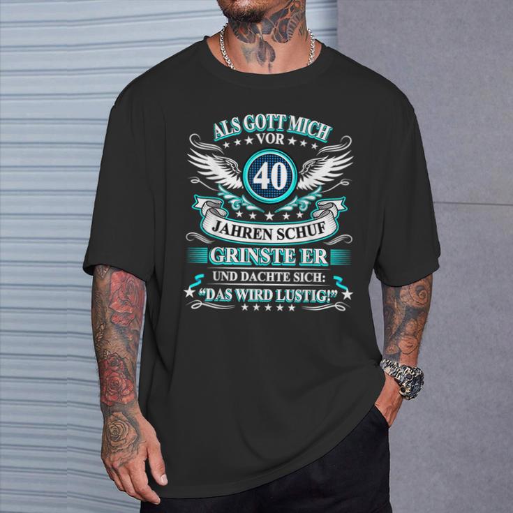 Herren Als Gott Michor 40 Jahen Krinste Er 40Th Birthday T-Shirt Geschenke für Ihn