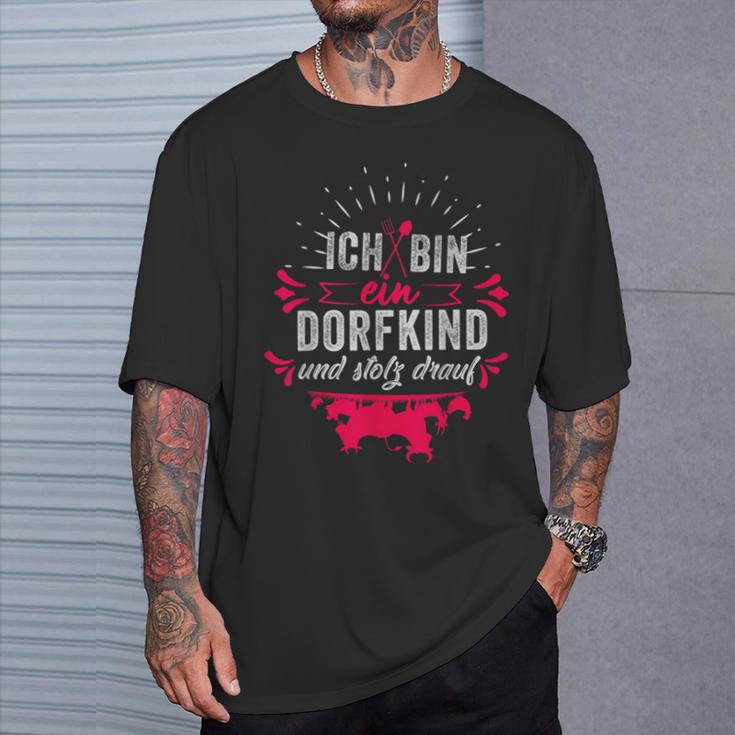 Ich Bin Ein Dorfkind Und Stolz Drauf Farmer Farm T-Shirt Geschenke für Ihn