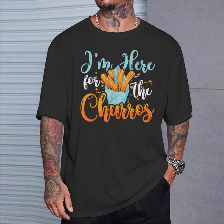 Ich Bin Hier Für Die Churros Liebt Nachtisch Mexikanisches Essen Churros T-Shirt Geschenke für Ihn