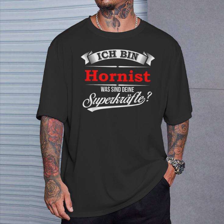 Ich Bin Hornist Superkraft I'm Hornist T-Shirt Geschenke für Ihn