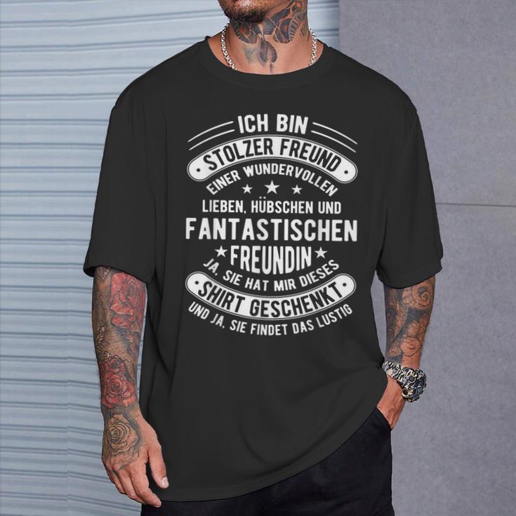 Ich Bin Stolzer Freundgeben Ich Habe Eine Freundin T-Shirt Geschenke für Ihn