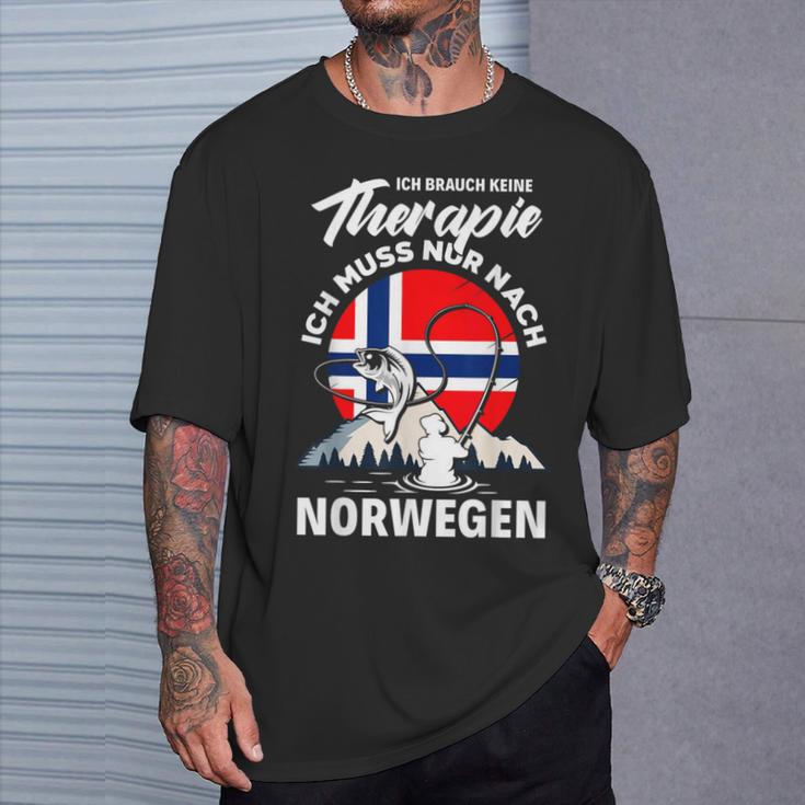 Ich Brauche Keine Therapie Ich Muss Nur Nach Norwege T-Shirt Geschenke für Ihn