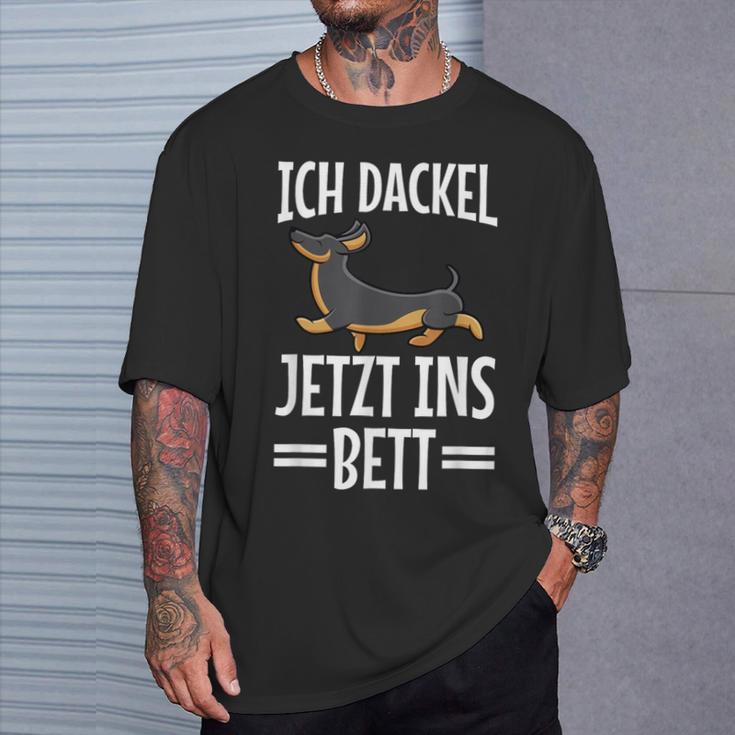 Ich Dachshund Jetzt Ins Bett Hund Müde Schlaf Sleep T-Shirt Geschenke für Ihn