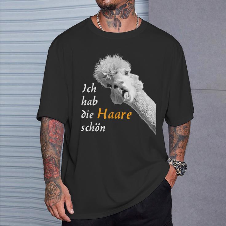 Ich Hab Die Haare Schön Talking Cute Alpaca T-Shirt Geschenke für Ihn