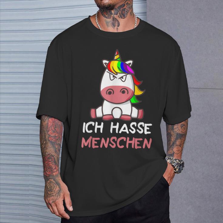 Ich Hasse Menschen Unicorn T-Shirt Geschenke für Ihn