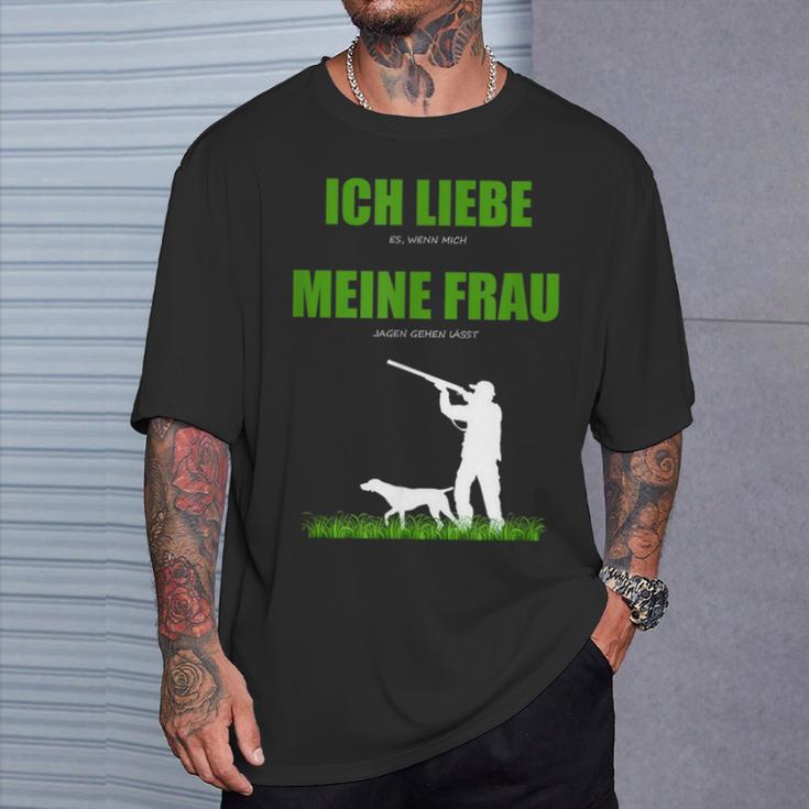 Ich Liebe Es Wenn Meine Frau Mich Jagen Go Llassen T-Shirt Geschenke für Ihn