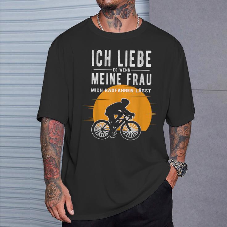 Ich Liebe Meine Frau Wenn Sie Mich Radfahren Lässt Lässt T-Shirt Geschenke für Ihn