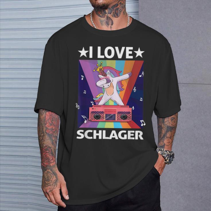 Ich Liebe Schlager Party Costume Folk Music I Love Schlager S T-Shirt Geschenke für Ihn