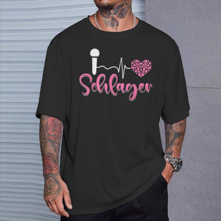 Ich Liebe Schlager Party Costume Folk Music I Love Schlager S T-Shirt Geschenke für Ihn