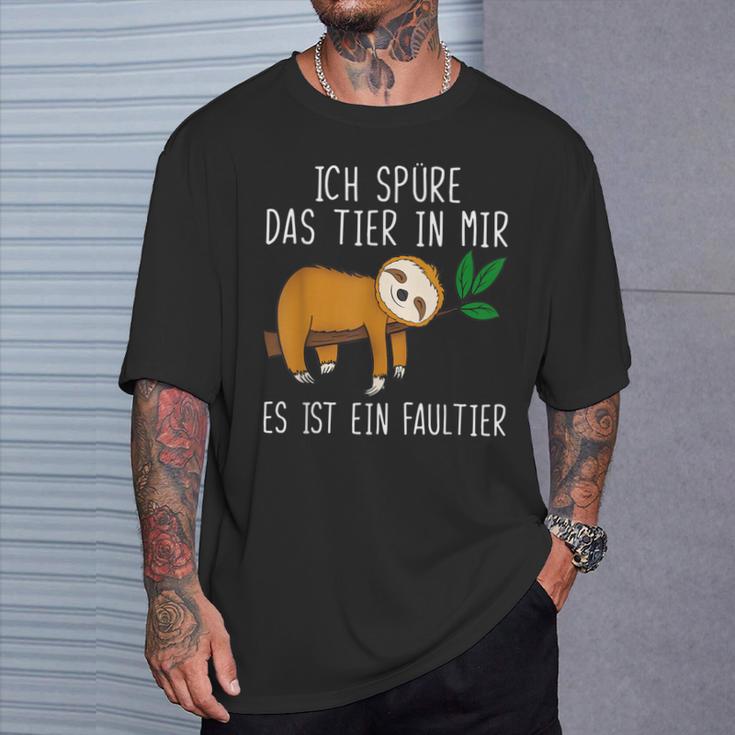 Ich Spüre Das Tier In Mir Sloth T-Shirt Geschenke für Ihn