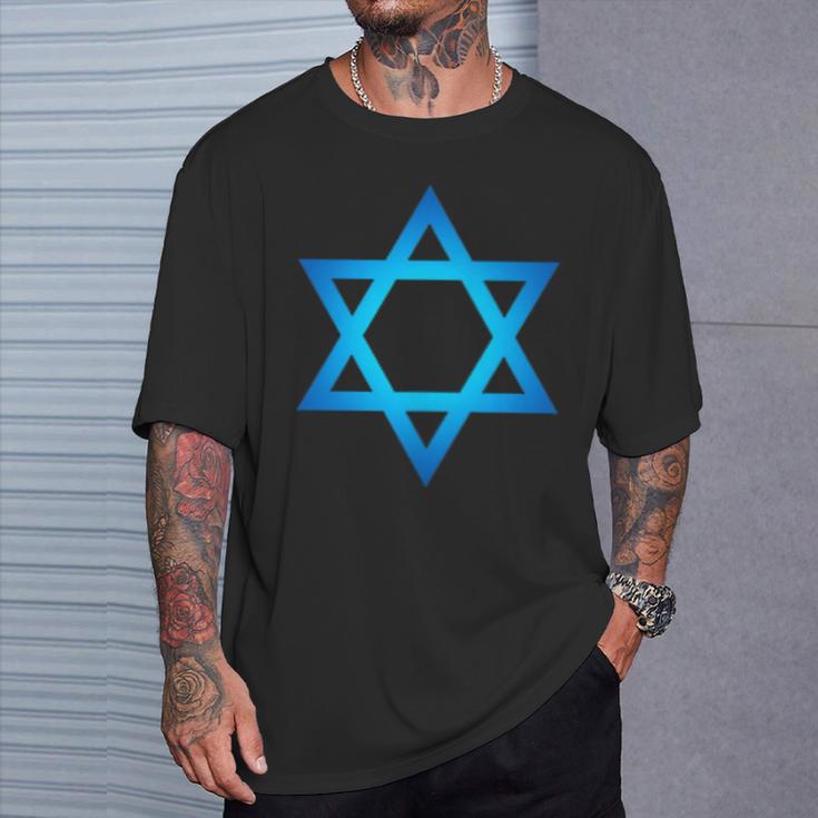 Israel Flag Small Star Of David Judaism Hexagram Symbol T-Shirt Geschenke für Ihn