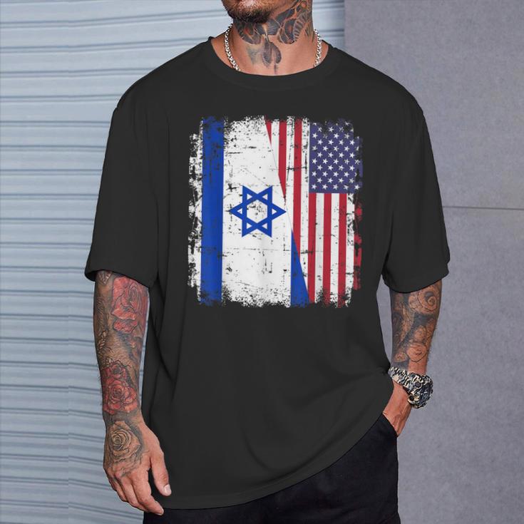 Israel Usa Flag T-Shirt Geschenke für Ihn