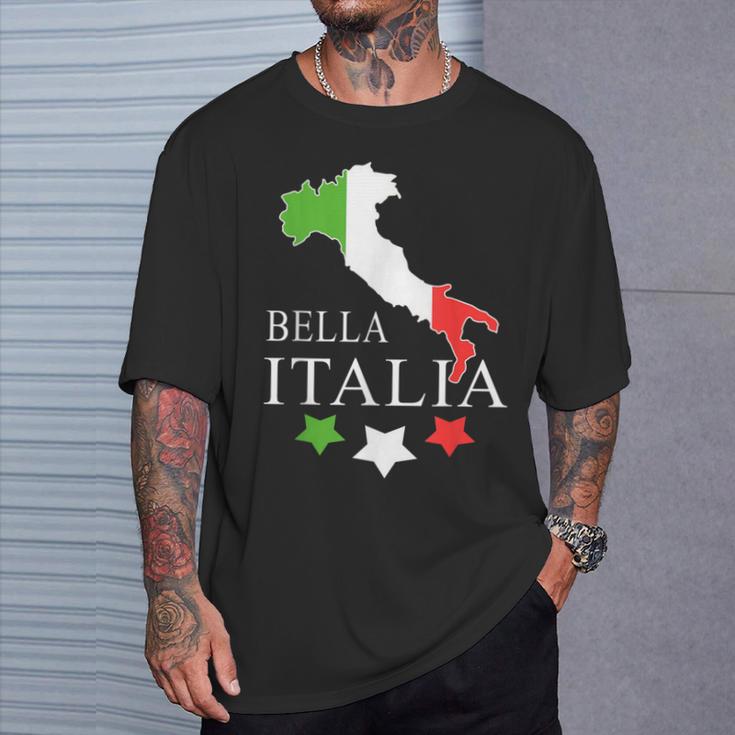 Italia Bella Italia With Italian Map Italy T-Shirt Geschenke für Ihn