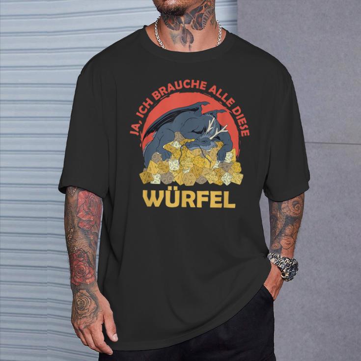 Ja Ich Brauche Alle Diese Würfel Drache Rollenspiel T-Shirt Geschenke für Ihn