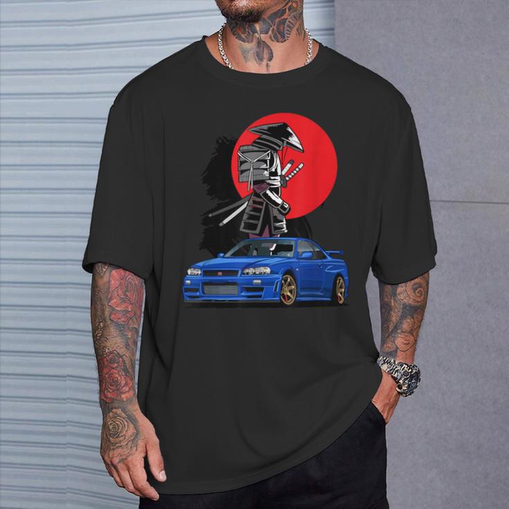 Jdm Skyline R34 Auto Tuning Japan Samurai Drift T-Shirt Geschenke für Ihn